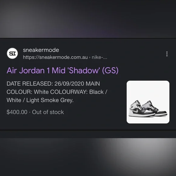 Air Jordan 1 mid ‘shadow’ GS - Picture 2 of 5